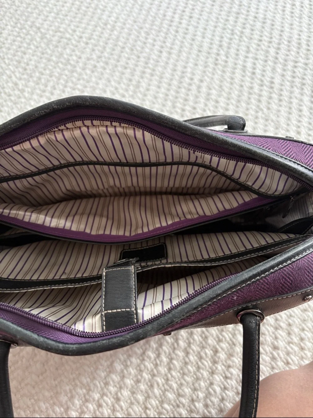 Samsonite Black Label Purple Men's Travel Briefcase with Black Leather Trim